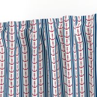 Anchor Stripe Red Navy Blue White