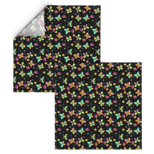 Butterfly Garden Whimsy Black Small