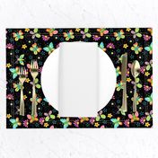 Butterfly Garden Whimsy Black Small