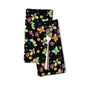 Butterfly Garden Whimsy Black Small