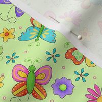 Butterfly Garden Whimsy Green Small