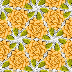 Orange Roses on Mesh