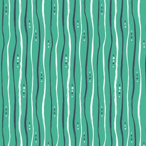 Wild and Free teal wavy stripe with dots