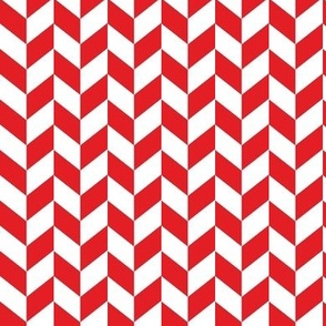 Herringbone Red White