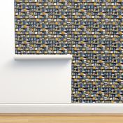 Book Case Pattern - Blue and Gold