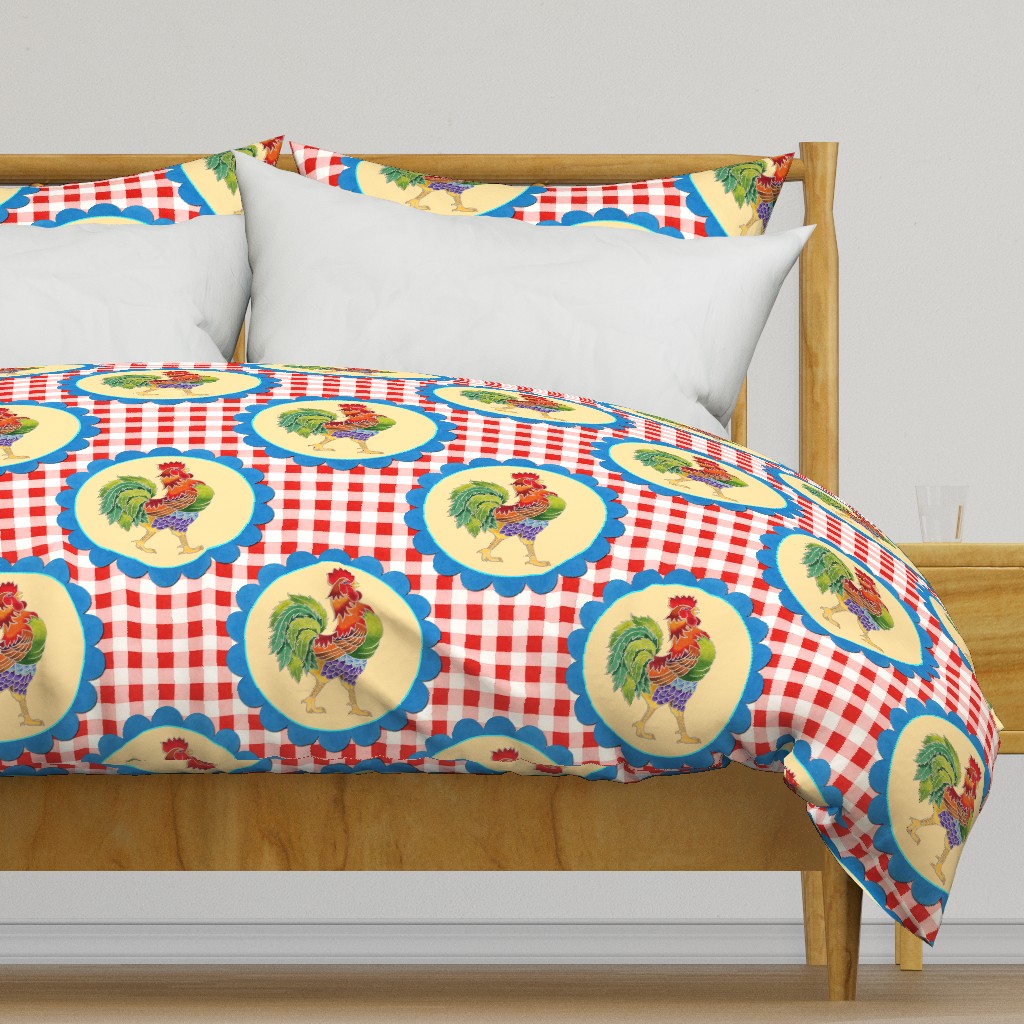 Gingham Rainbow Rooster