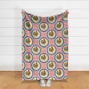 Gingham Rainbow Rooster