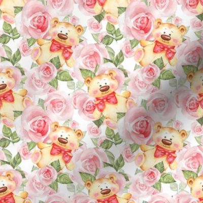 Teddy Bear and roses