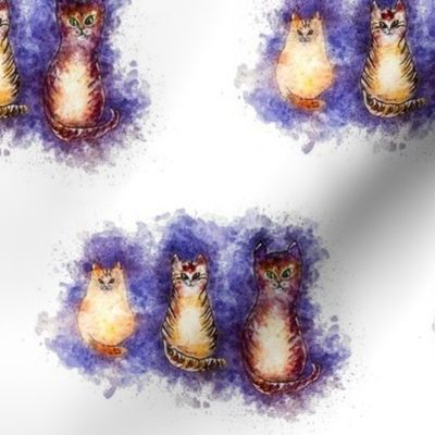 3 LITTLE CATS WATERCOLOR ON WHITE PSMGE