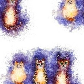 3 LITTLE CATS WATERCOLOR ON WHITE PSMGE