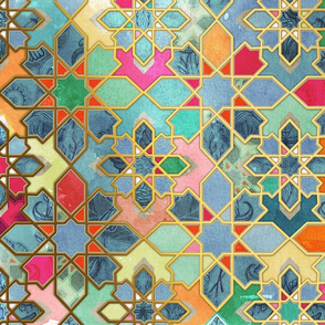 Vertical Gilt & Glory - Colorful Moroccan Mosaic 2