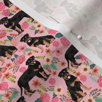 rottweiler floral (smaller scale) dog fabric rottweilers dog design