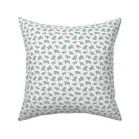 Sea Turtles Nautical Ocean Mint Green on White Tiny Small