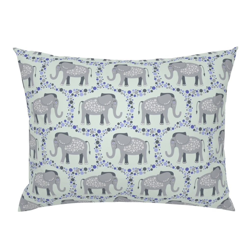 Elephants and Polka Dots (Gray)