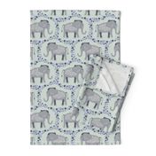 Elephants and Polka Dots (Gray)