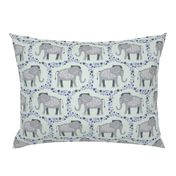 Elephants and Polka Dots (Gray)