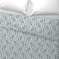 Elephants and Polka Dots (Gray)