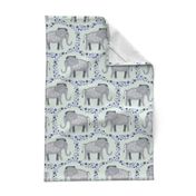 Elephants and Polka Dots (Gray)