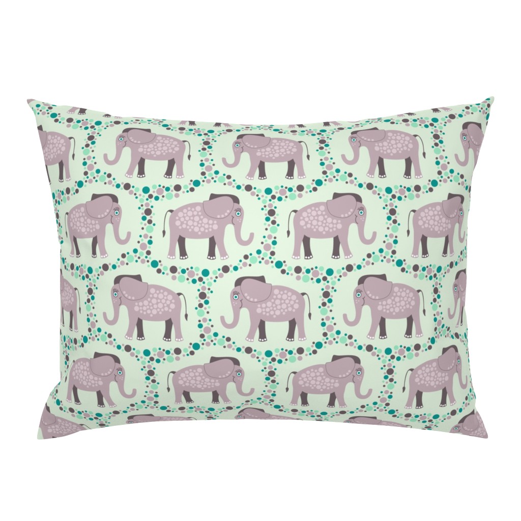 Elephants and Polka Dots (Purple)