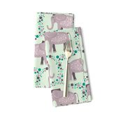 Elephants and Polka Dots (Purple)