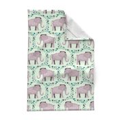 Elephants and Polka Dots (Purple)