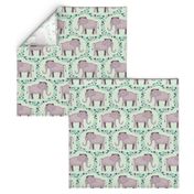 Elephants and Polka Dots (Purple)