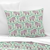 Elephants and Polka Dots (Purple)