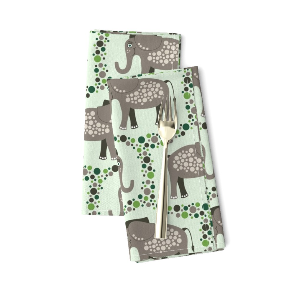 Elephants and Polka Dots (Taupe)