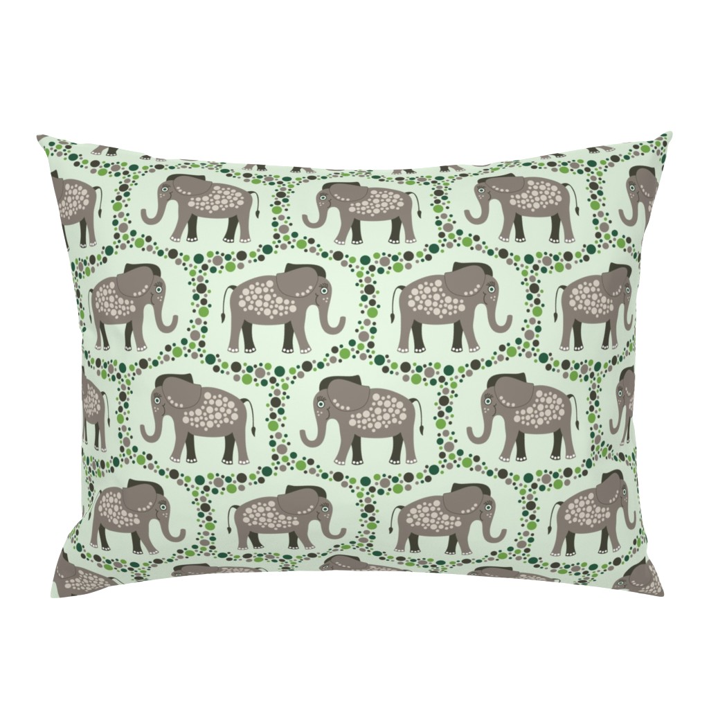 Elephants and Polka Dots (Taupe)