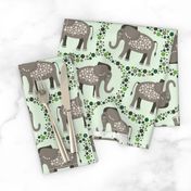 Elephants and Polka Dots (Taupe)