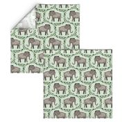 Elephants and Polka Dots (Taupe)