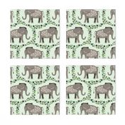 Elephants and Polka Dots (Taupe)