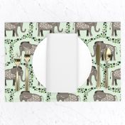 Elephants and Polka Dots (Taupe)