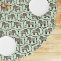 Elephants and Polka Dots (Taupe)