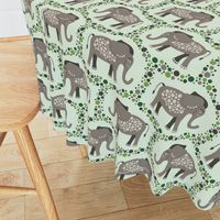 Elephants and Polka Dots (Taupe)