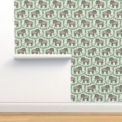 Elephants and Polka Dots (Taupe)