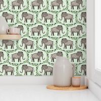 Elephants and Polka Dots (Taupe)