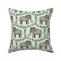 Elephants and Polka Dots (Taupe)