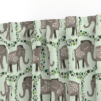 Elephants and Polka Dots (Taupe)