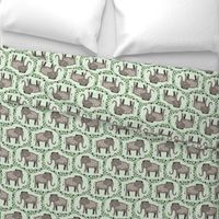 Elephants and Polka Dots (Taupe)