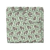 Elephants and Polka Dots (Taupe)