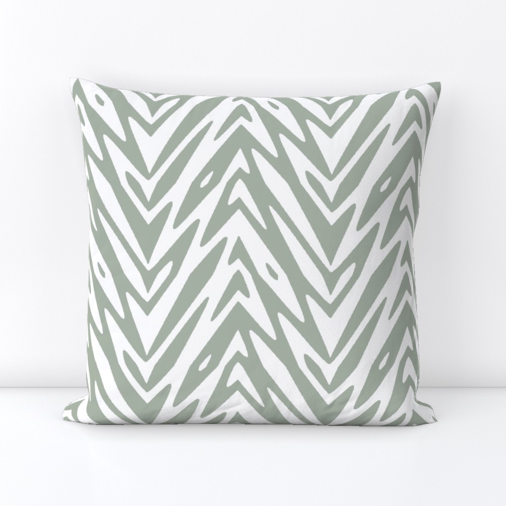 large feather zigzag - pewter grey and white