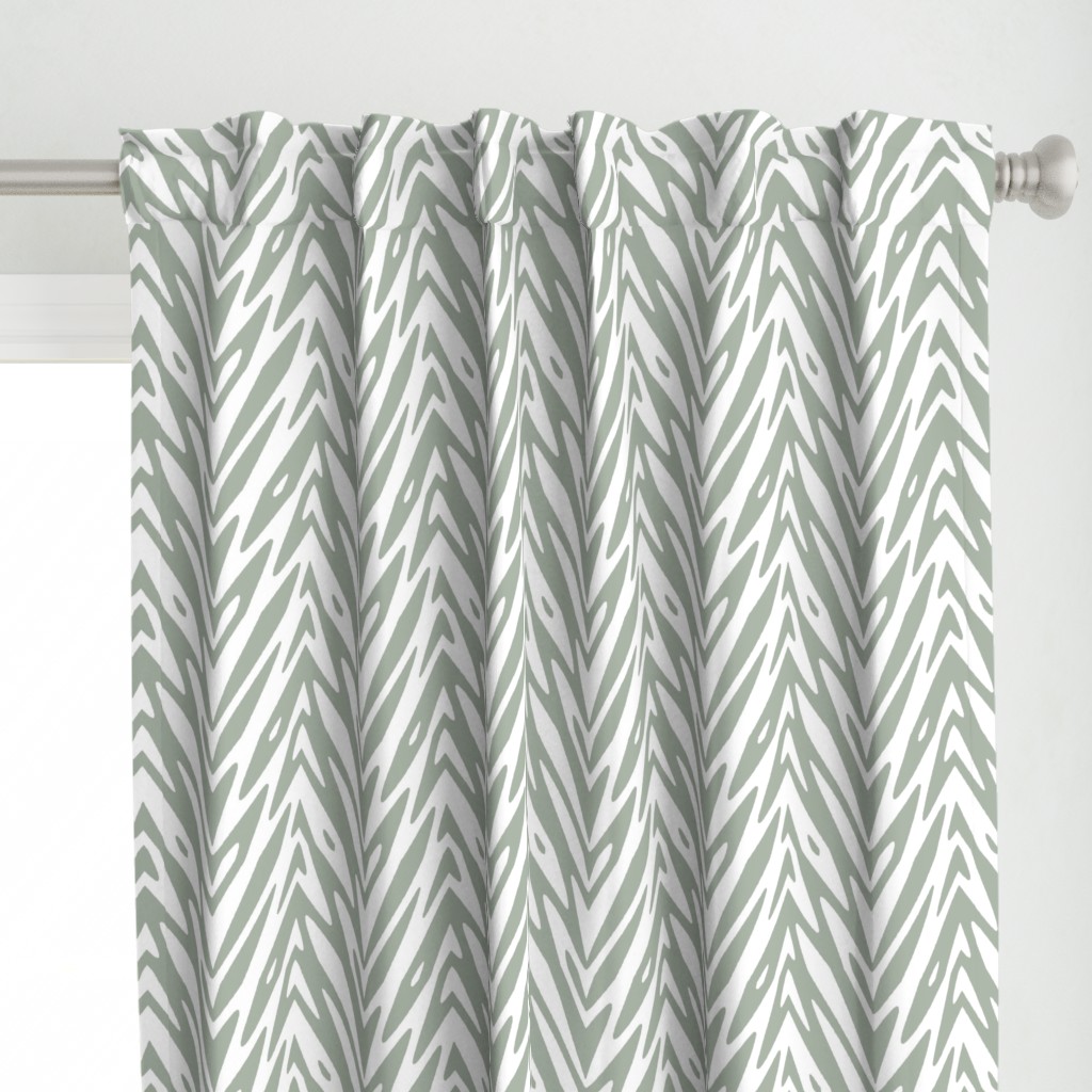 large feather zigzag - pewter grey and white