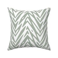 large feather zigzag - pewter grey and white
