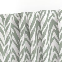 large feather zigzag - pewter grey and white