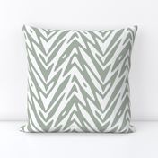 large feather zigzag - pewter grey and white