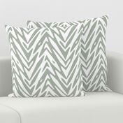 large feather zigzag - pewter grey and white