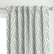 large feather zigzag - pewter grey and white