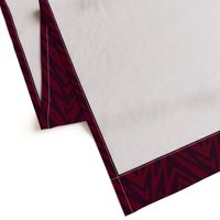 large feather zigzag - maroon and red