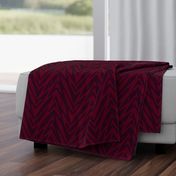 large feather zigzag - maroon and red